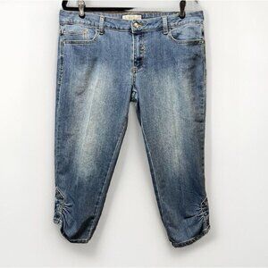 Baby Phat Fashions Jeans Womens 15 Capris Cropped Rhinestones 90s‎ Y2K Vintage